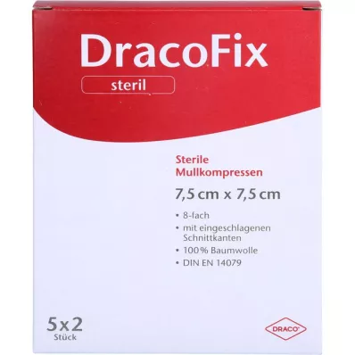 DRACOFIX PEEL Kompressen 7,5x7,5 cm steril 8fach, 5X2 St