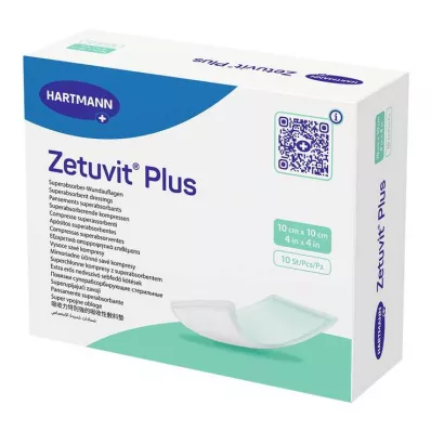 ZETUVIT Plus extrastarke Saugkompr.steril 10x10 cm, 10 St