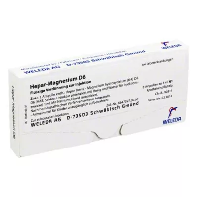 HEPAR MAGNESIUM D 6 Ampullen, 8X1 ml