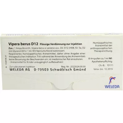 VIPERA BERUS D 12 Ampullen, 8X1 ml VIPERA BERUS D 12 Ampullen, 8X1 ml