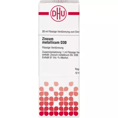 ZINCUM METALLICUM D 30 Dilution, 20 ml