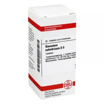 BISMUTUM SUBNITRICUM D 6 Tabletten, 80 St