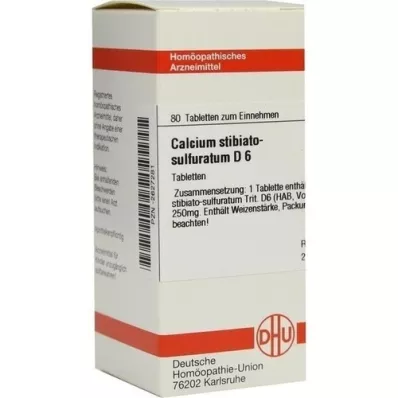 CALCIUM STIBIATO sulfuratum D 6 Tabletten, 80 St