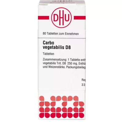 CARBO VEGETABILIS D 8 Tabletten, 80 St