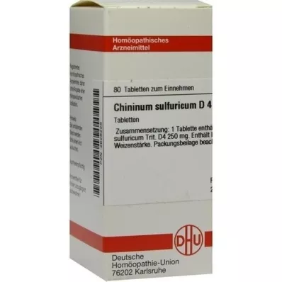 CHININUM SULFURICUM D 4 Tabletten, 80 St