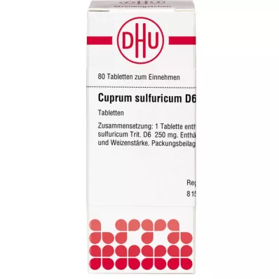 CUPRUM SULFURICUM D 6 Tabletten, 80 St