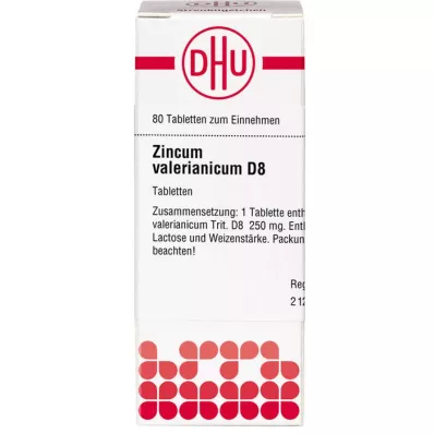 ZINCUM VALERIANICUM D 8 Tabletten, 80 St