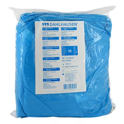 BESUCHERKITTEL m.Strickbünd.z.Bind.120x144 cm blau, 10 St