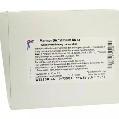 MARMOR D 6/Stibium D 6 aa Ampullen, 5X10 ml