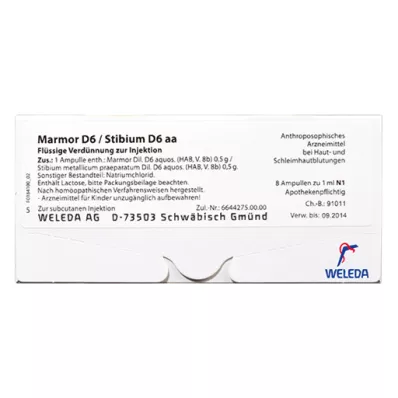 MARMOR D 6/Stibium D 6 aa Ampullen, 50X10 ml