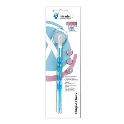 MIRADENT Plaquetest Mira2+Spiegel blau transparent, 1 St