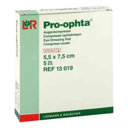 PRO-OPHTA Kompressen 5,5x7,5 cm steril einz., 5 St