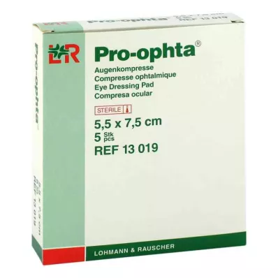 PRO-OPHTA Kompressen 5,5x7,5 cm steril einz., 5 St