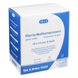 MULLKOMPRESSEN 10x10 cm steril 8fach, 25X2 St