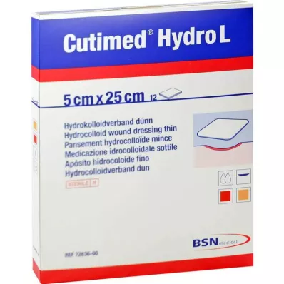 CUTIMED Hydro L Hydrokolloidverb.dünn 5x25 cm, 12 St
