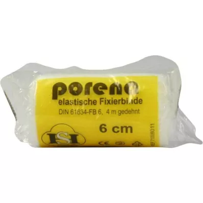 PORENA elast.Mullbinde 6 cm weiß m.Cello, 1 St