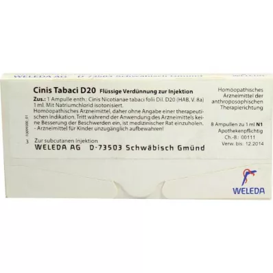 CINIS TABACI D 20 Ampullen, 8X1 ml CINIS TABACI D 20 Ampullen, 8X1 ml