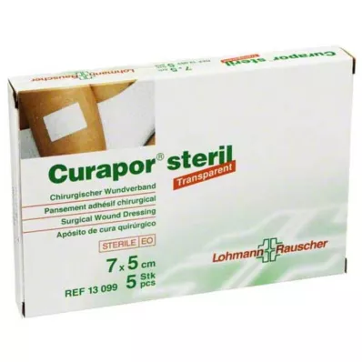 CURAPOR Wundverband steril transparent 5x7 cm, 5 St CURAPOR Wundverband steril transparent 5x7 cm, 5 St