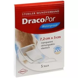 DRACOPOR waterproof Wundverband 5x7,2 cm steril, 5 St