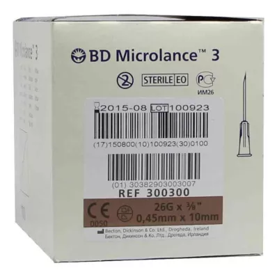 BD MICROLANCE Kanüle 26 G 3/8 0,45x10 mm, 100 St BD MICROLANCE Kanüle 26 G 3/8 0,45x10 mm, 100 St