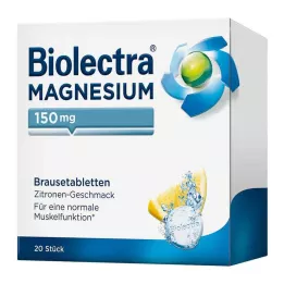 BIOLECTRA Magnesium 150 mg Zitrone Brausetabletten, 20 St