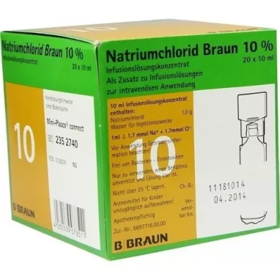 NATRIUMCHLORID 10% Braun MPC Infusionslsg.-Konz., 20X10 ml