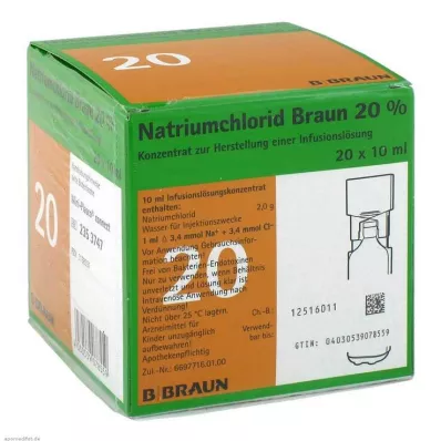 NATRIUMCHLORID 20% MPC Elektrolytkonzentrat, 20X10 ml