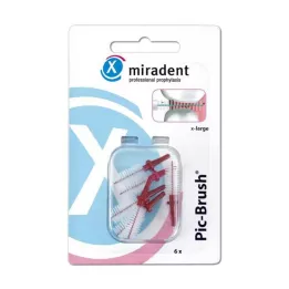 MIRADENT Interd.Pic-Brush Ersatzb.x-large bordeaux, 6 St