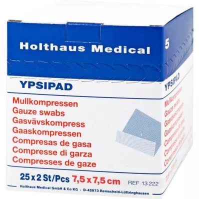 MULLKOMPRESSEN Ypsipad 7,5x7,5 cm steril 8fach, 25X2 St MULLKOMPRESSEN Ypsipad 7,5x7,5 cm steril 8fach, 25X2 St