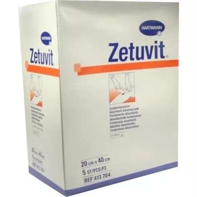 ZETUVIT Saugkompressen steril 20x40 cm, 5 St