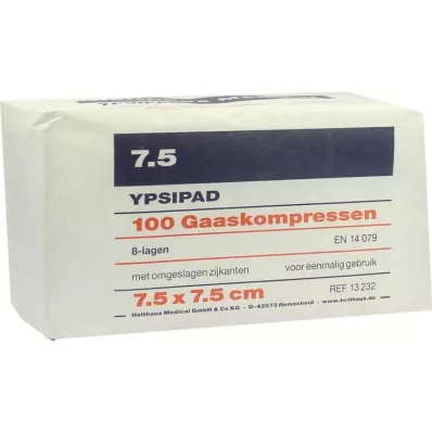 MULLKOMPRESSEN Ypsipad 7,5x7,5 cm unsteril 8fach, 100 St MULLKOMPRESSEN Ypsipad 7,5x7,5 cm unsteril 8fach, 100 St