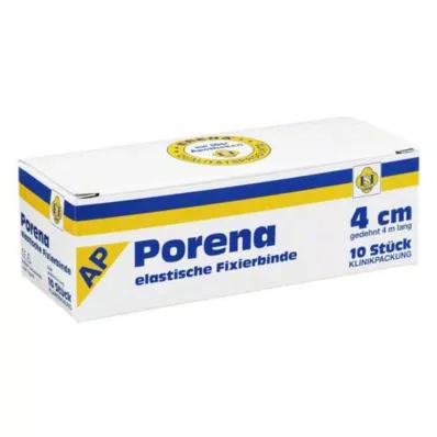 PORENA elast.Mullbinde 4 cm weiß o.Cello, 10 St