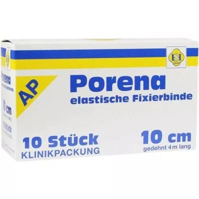 PORENA elast.Mullbinde 10 cm weiß o.Cello, 10 St