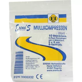 ERENA Mullkompr.5x5 cm steril 8fach, 5X2 St