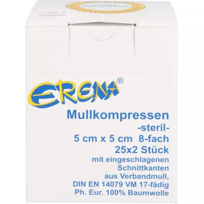 ERENA Mullkompr.5x5 cm steril 8fach, 25X2 St