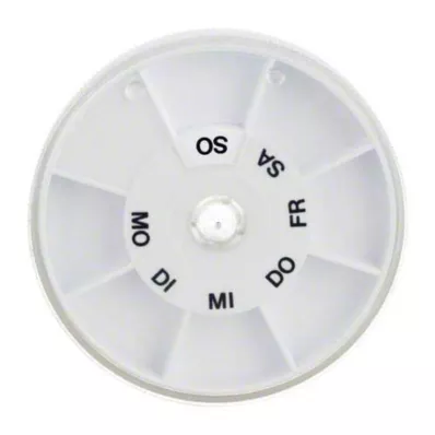 TABLETTENSPENDER Icron 7-Fächer transp.Deckel rund, 1 St
