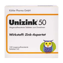 UNIZINK 50 magensaftresistente Tabletten, 100 St