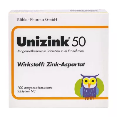 UNIZINK 50 magensaftresistente Tabletten, 100 St