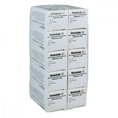 UNIZINK 50 magensaftresistente Tabletten, 10X50 St UNIZINK 50 magensaftresistente Tabletten, 10X50 St
