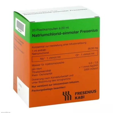 NATRIUMCHLORID-einmol.Fresenius PE-Amp.Inf.-L.-K., 20X20 ml NATRIUMCHLORID-einmol.Fresenius PE-Amp.Inf.-L.-K., 20X20 ml