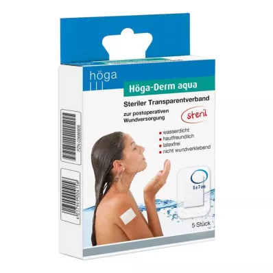 HÖGA-DERM aqua ste.Transp.Verb.m.Wundaufl.5x7 cm, 5 St