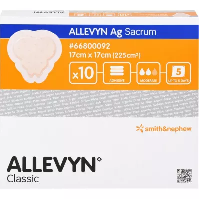 ALLEVYN Ag Sacrum 17x17 cm Wundverband, 10 St