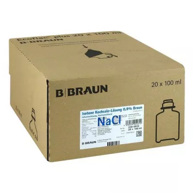 ISOTONE Kochsalz-Lösung 0,9% Braun Ecoflac Plus, 20X100 ml ISOTONE Kochsalz-Lösung 0,9% Braun Ecoflac Plus, 20X100 ml