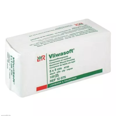 VLIWASOFT Vlieskompressen 5x5 cm unsteril 4l., 100 St VLIWASOFT Vlieskompressen 5x5 cm unsteril 4l., 100 St