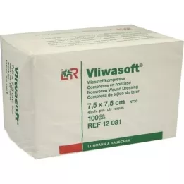 VLIWASOFT Vlieskompressen 7,5x7,5 cm unsteril 4l., 100 St