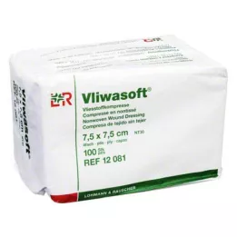 VLIWASOFT Vlieskompressen 7,5x7,5 cm unsteril 4l., 100 St
