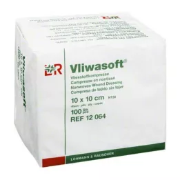 VLIWASOFT Vlieskompressen 10x10 cm unsteril 4l., 100 St