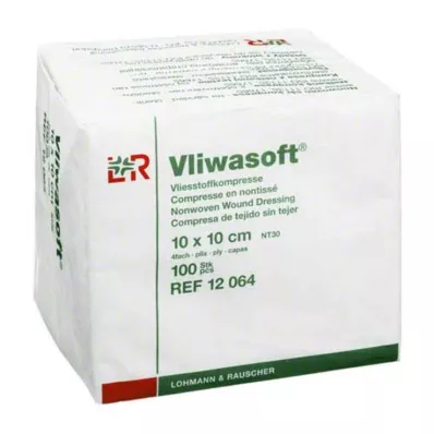 VLIWASOFT Vlieskompressen 10x10 cm unsteril 4l., 100 St