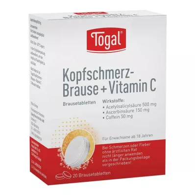 TOGAL Kopfschmerz-Brause + Vit.C Brausetabletten, 20 St TOGAL Kopfschmerz-Brause + Vit.C Brausetabletten, 20 St