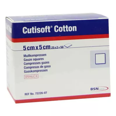 CUTISOFT Cotton Kompr.5x5 cm steril 12fach, 25X2 St
